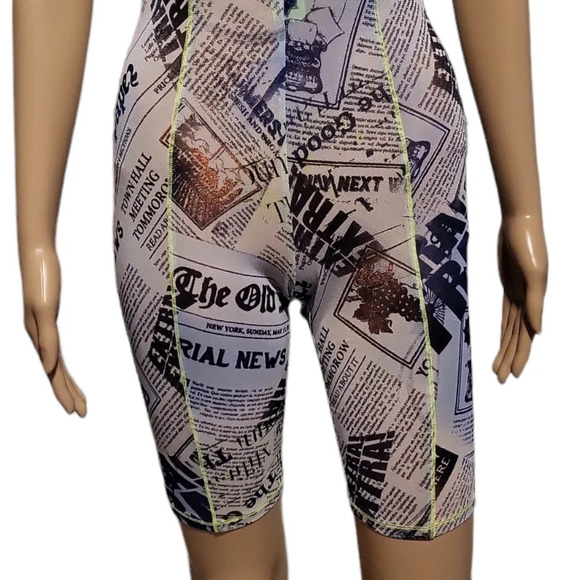 NWOT KTOO "See Through" Newspaper Print Romper (Size S) - Picture 6 of 9